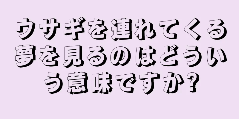 ウサギを連れてくる夢を見るのはどういう意味ですか?