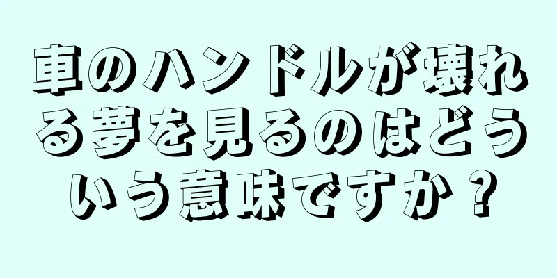車のハンドルが壊れる夢を見るのはどういう意味ですか？