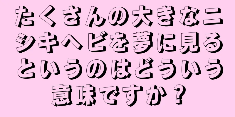 たくさんの大きなニシキヘビを夢に見るというのはどういう意味ですか？