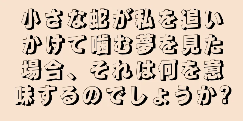 小さな蛇が私を追いかけて噛む夢を見た場合、それは何を意味するのでしょうか?
