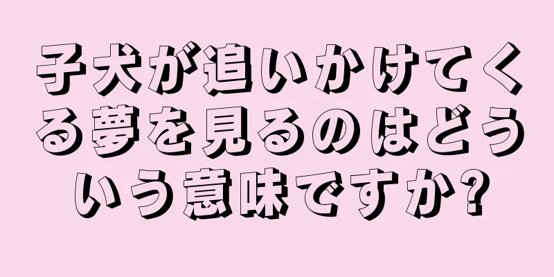 子犬が追いかけてくる夢を見るのはどういう意味ですか?