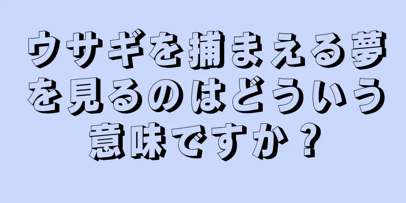 ウサギを捕まえる夢を見るのはどういう意味ですか？