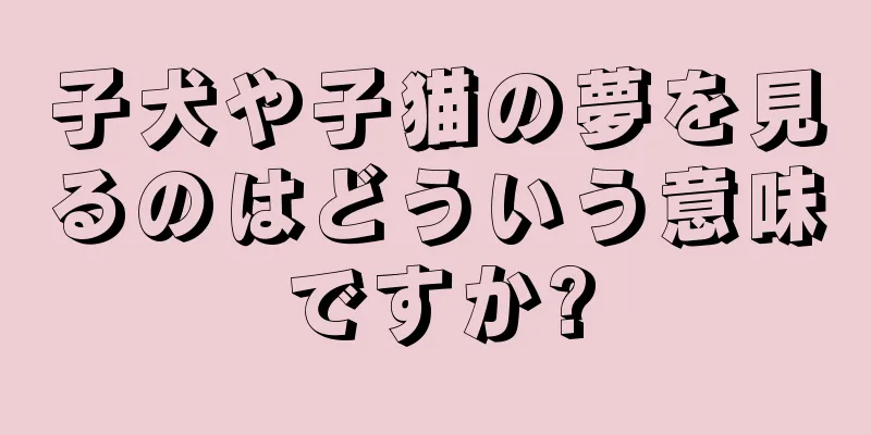 子犬や子猫の夢を見るのはどういう意味ですか?