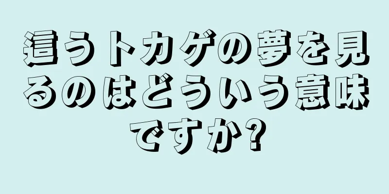 這うトカゲの夢を見るのはどういう意味ですか?