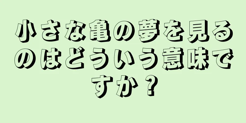 小さな亀の夢を見るのはどういう意味ですか？