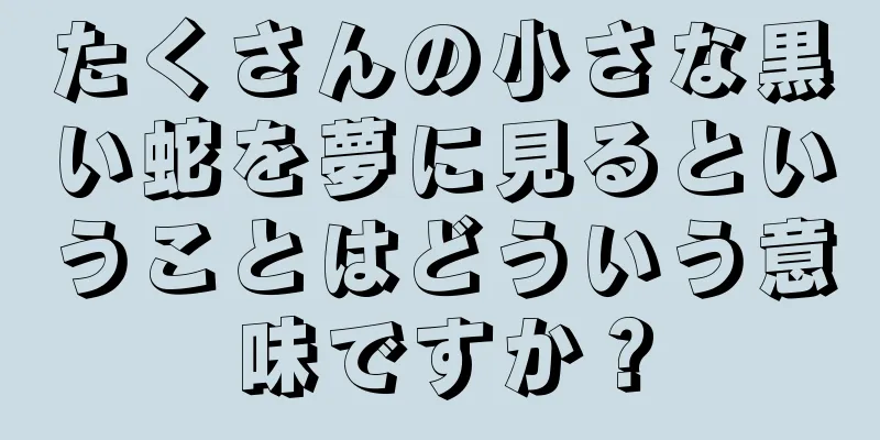 たくさんの小さな黒い蛇を夢に見るということはどういう意味ですか？