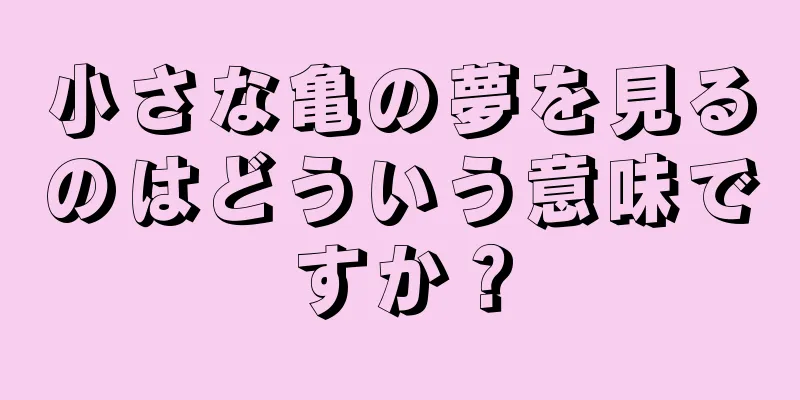 小さな亀の夢を見るのはどういう意味ですか？