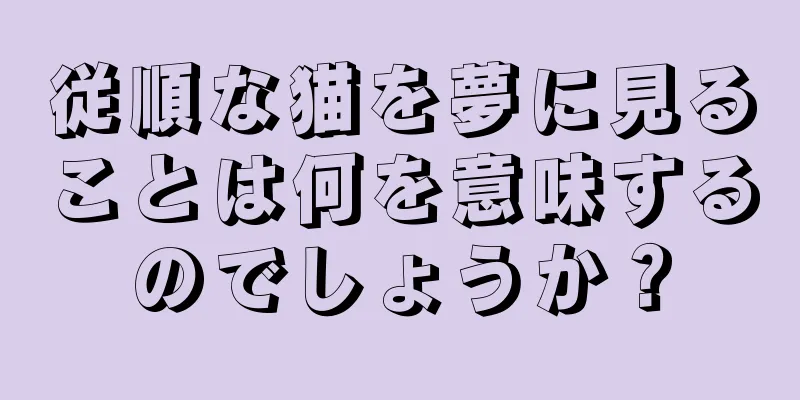 従順な猫を夢に見ることは何を意味するのでしょうか？