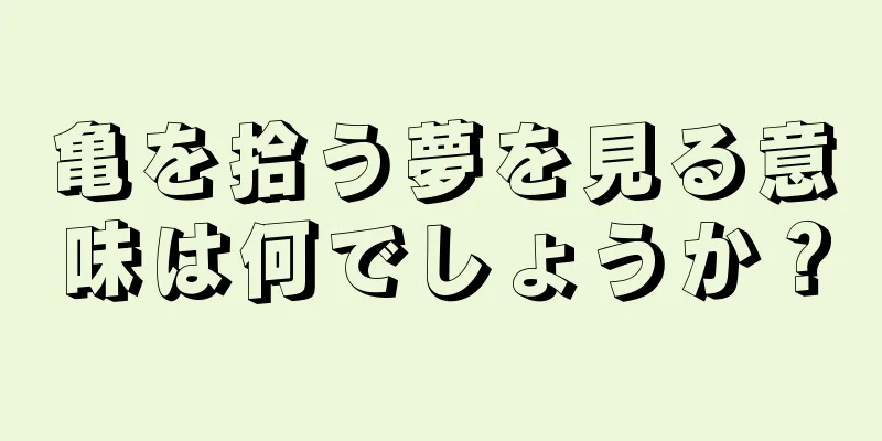 亀を拾う夢を見る意味は何でしょうか？