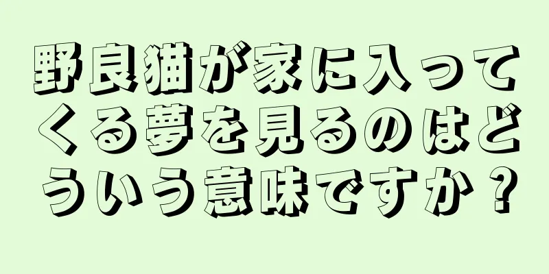 野良猫が家に入ってくる夢を見るのはどういう意味ですか？