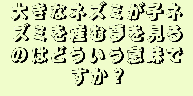 大きなネズミが子ネズミを産む夢を見るのはどういう意味ですか？