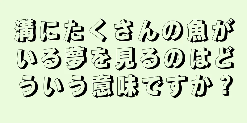 溝にたくさんの魚がいる夢を見るのはどういう意味ですか？