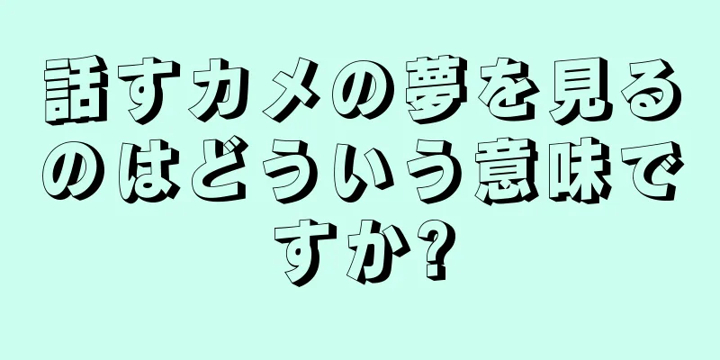 話すカメの夢を見るのはどういう意味ですか?