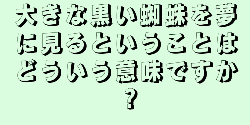 大きな黒い蜘蛛を夢に見るということはどういう意味ですか？