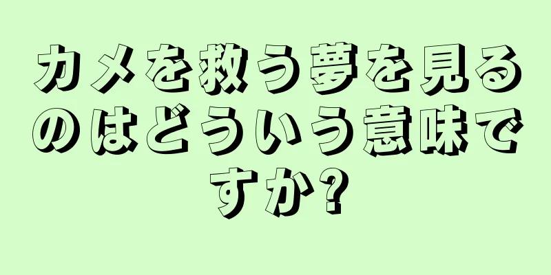 カメを救う夢を見るのはどういう意味ですか?