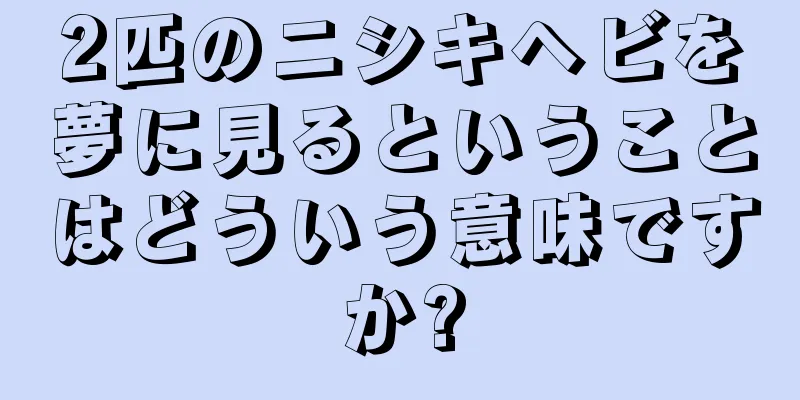 2匹のニシキヘビを夢に見るということはどういう意味ですか?