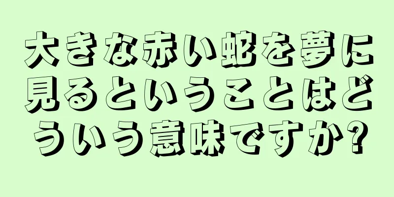 大きな赤い蛇を夢に見るということはどういう意味ですか?