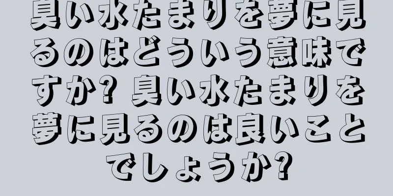 臭い水たまりを夢に見るのはどういう意味ですか? 臭い水たまりを夢に見るのは良いことでしょうか?