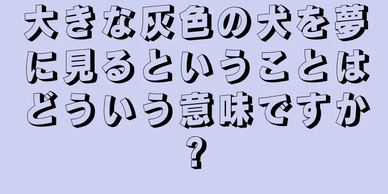 大きな灰色の犬を夢に見るということはどういう意味ですか?