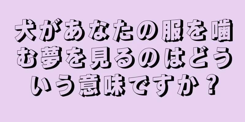 犬があなたの服を噛む夢を見るのはどういう意味ですか？