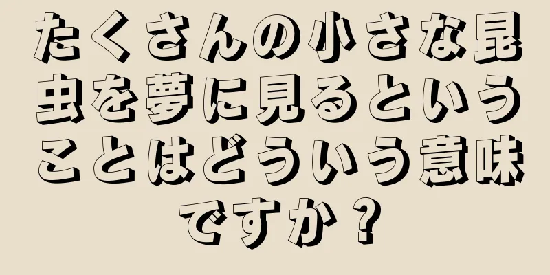 たくさんの小さな昆虫を夢に見るということはどういう意味ですか？