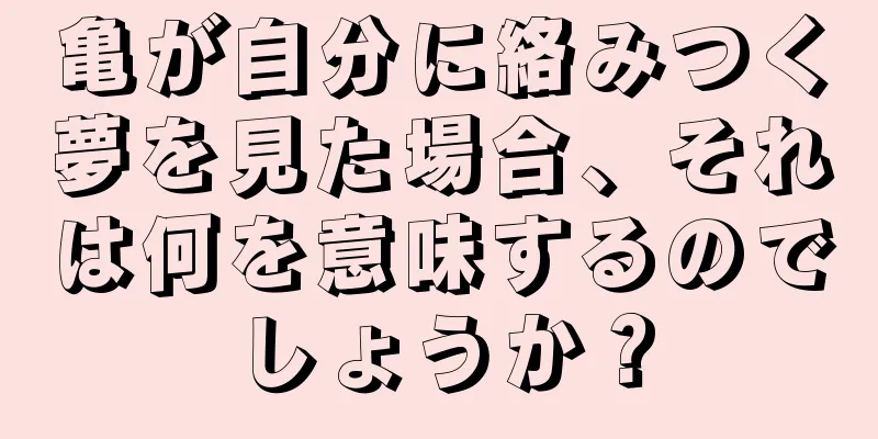 亀が自分に絡みつく夢を見た場合、それは何を意味するのでしょうか？