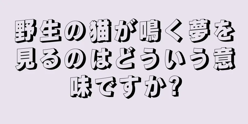 野生の猫が鳴く夢を見るのはどういう意味ですか?