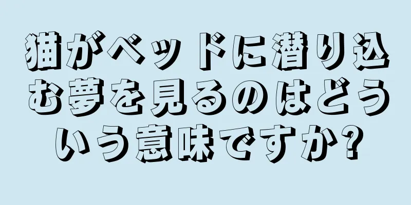 猫がベッドに潜り込む夢を見るのはどういう意味ですか?