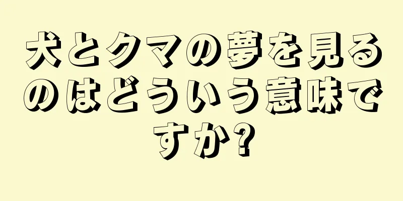 犬とクマの夢を見るのはどういう意味ですか?