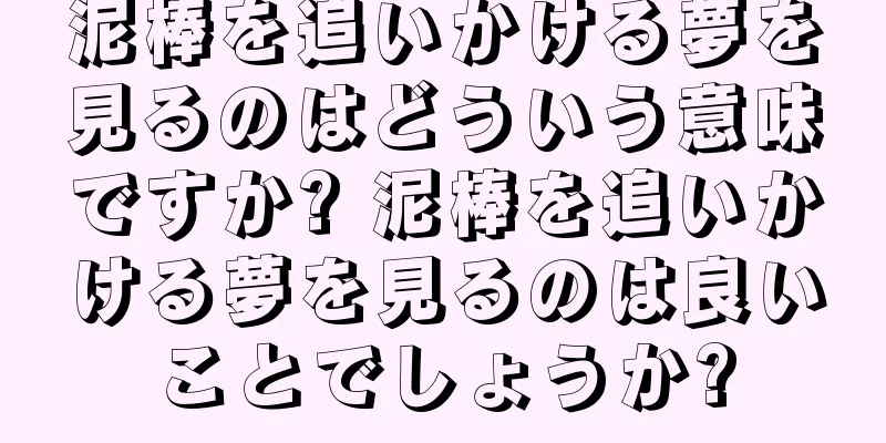 泥棒を追いかける夢を見るのはどういう意味ですか? 泥棒を追いかける夢を見るのは良いことでしょうか?