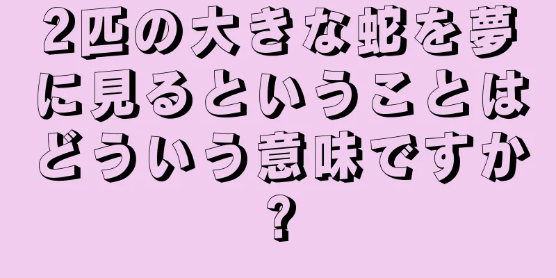 2匹の大きな蛇を夢に見るということはどういう意味ですか?