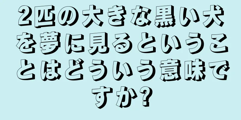 2匹の大きな黒い犬を夢に見るということはどういう意味ですか?