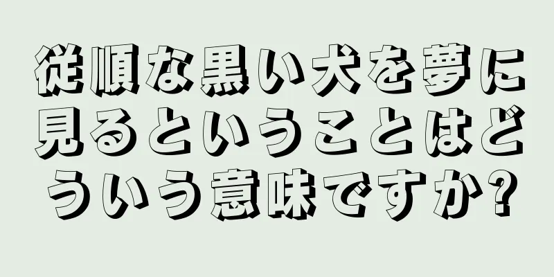 従順な黒い犬を夢に見るということはどういう意味ですか?