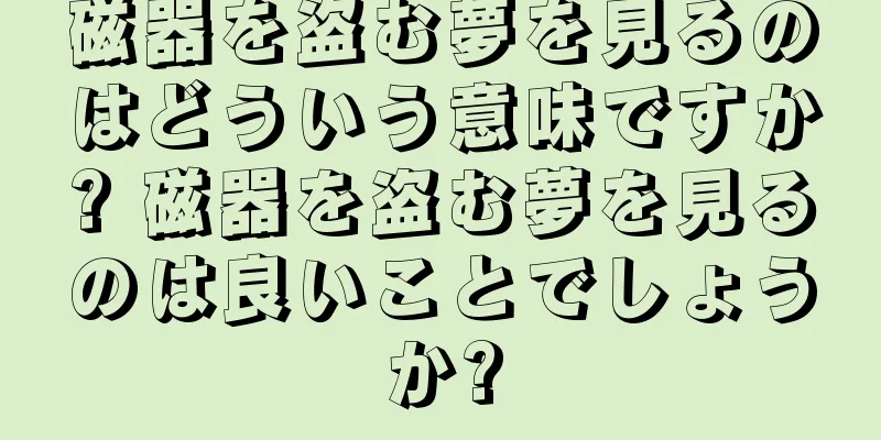 磁器を盗む夢を見るのはどういう意味ですか? 磁器を盗む夢を見るのは良いことでしょうか?