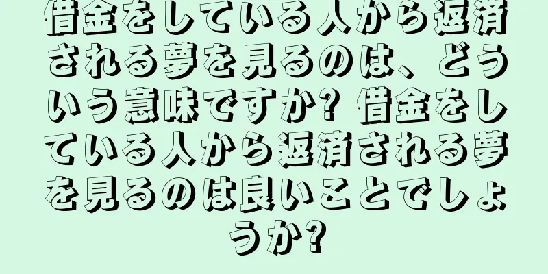 借金をしている人から返済される夢を見るのは、どういう意味ですか? 借金をしている人から返済される夢を見るのは良いことでしょうか?