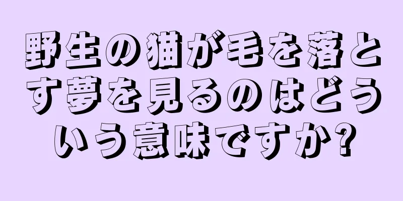 野生の猫が毛を落とす夢を見るのはどういう意味ですか?