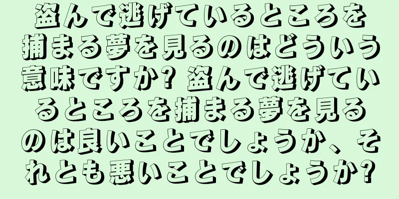 盗んで逃げているところを捕まる夢を見るのはどういう意味ですか? 盗んで逃げているところを捕まる夢を見るのは良いことでしょうか、それとも悪いことでしょうか?