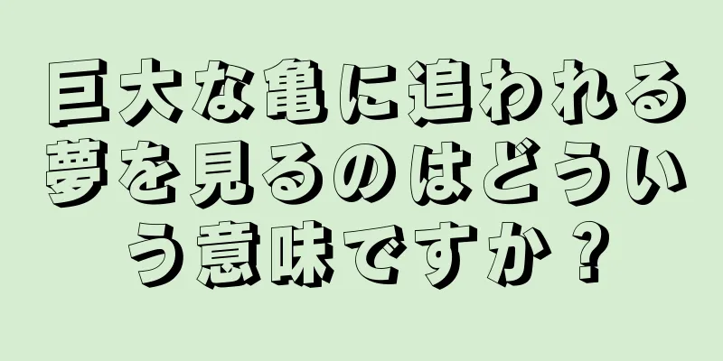 巨大な亀に追われる夢を見るのはどういう意味ですか？