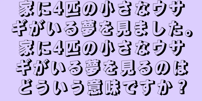 家に4匹の小さなウサギがいる夢を見ました。家に4匹の小さなウサギがいる夢を見るのはどういう意味ですか？