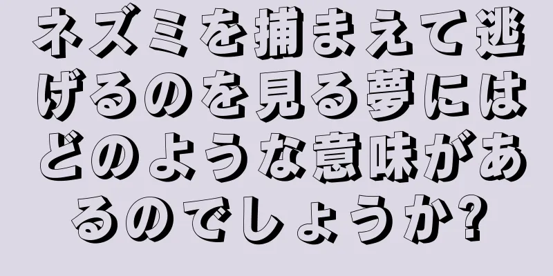 ネズミを捕まえて逃げるのを見る夢にはどのような意味があるのでしょうか?