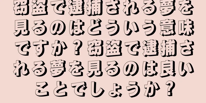 窃盗で逮捕される夢を見るのはどういう意味ですか？窃盗で逮捕される夢を見るのは良いことでしょうか？