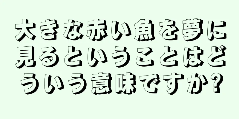 大きな赤い魚を夢に見るということはどういう意味ですか?