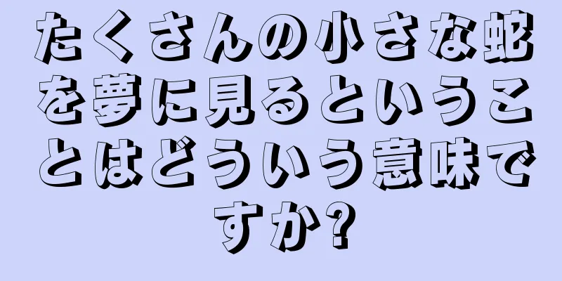 たくさんの小さな蛇を夢に見るということはどういう意味ですか?