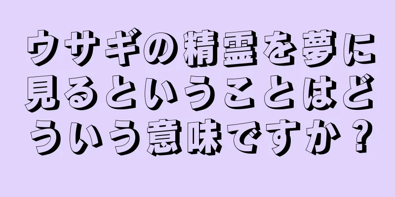 ウサギの精霊を夢に見るということはどういう意味ですか？
