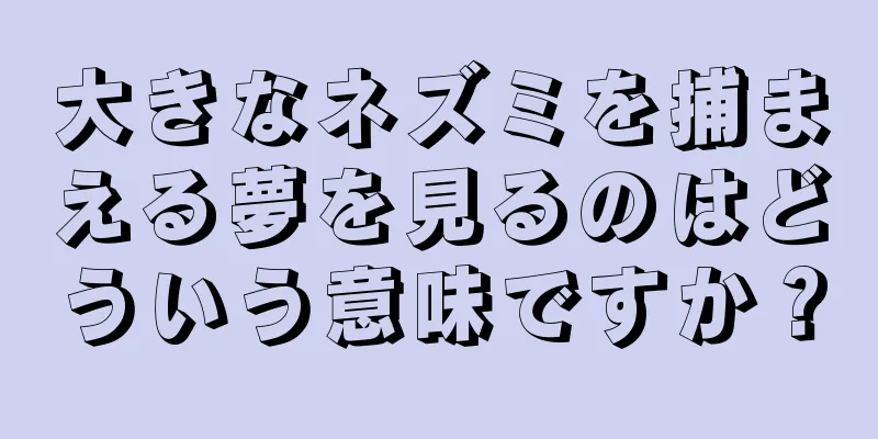 大きなネズミを捕まえる夢を見るのはどういう意味ですか？