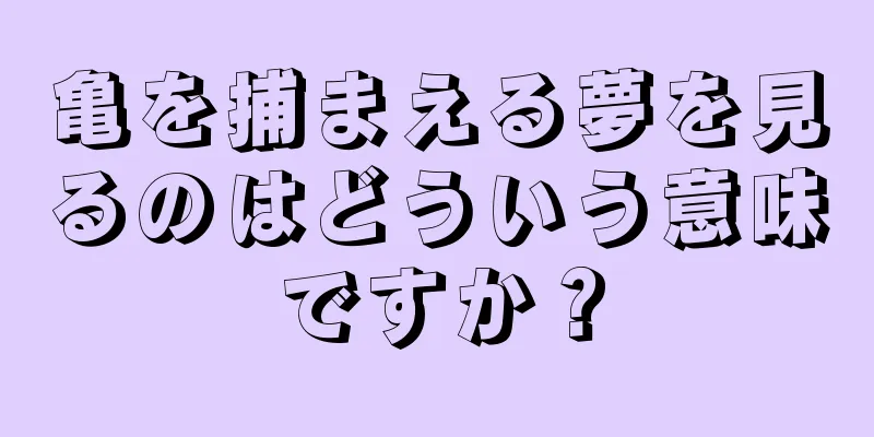 亀を捕まえる夢を見るのはどういう意味ですか？