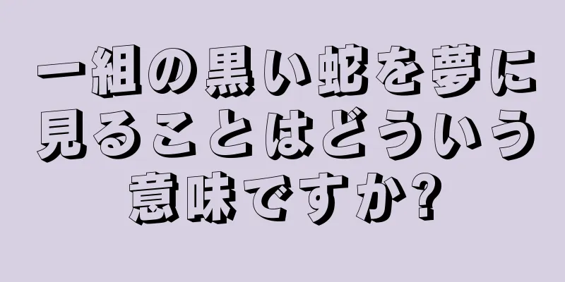 一組の黒い蛇を夢に見ることはどういう意味ですか?