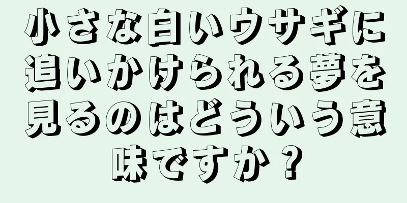 小さな白いウサギに追いかけられる夢を見るのはどういう意味ですか？