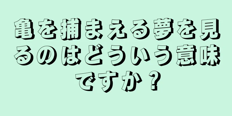 亀を捕まえる夢を見るのはどういう意味ですか？