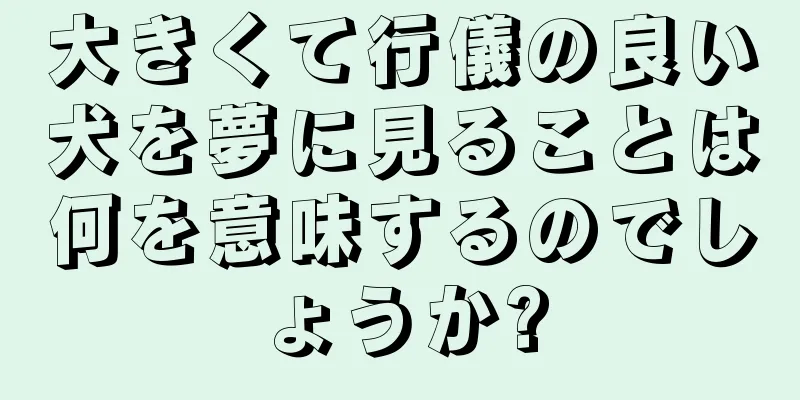 大きくて行儀の良い犬を夢に見ることは何を意味するのでしょうか?